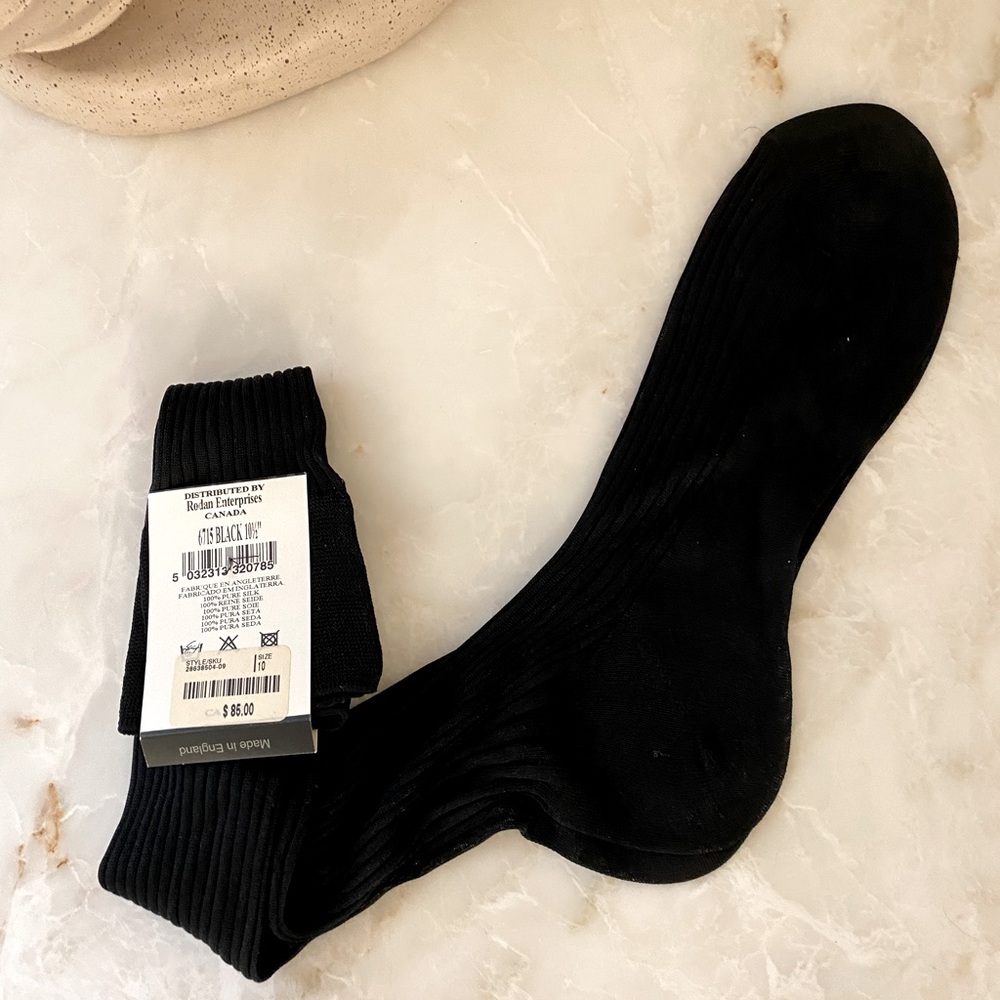 Vintage silk tuxedo socks